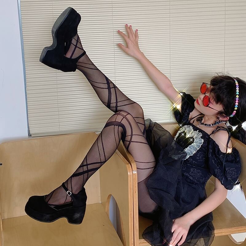 cutiekill-gothic-irregular-lines-tights-c0238