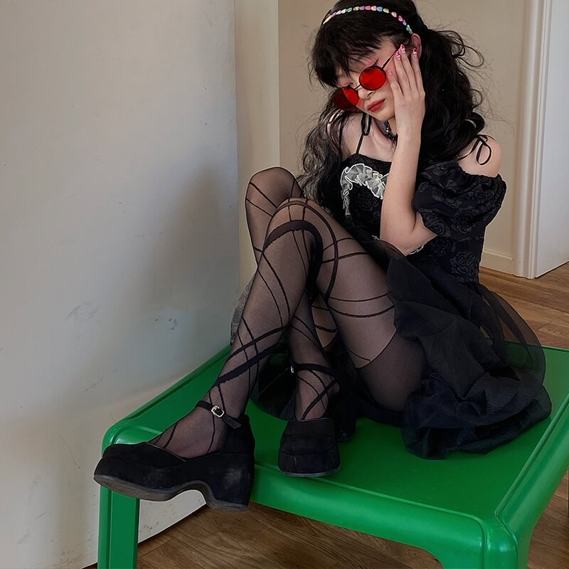 cutiekill-gothic-irregular-lines-tights-c0238