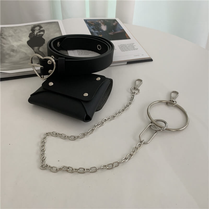 cutiekill-grunge-gothic-heart-buckle-chain-purse-belt-c00643