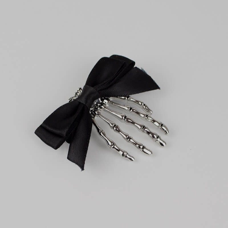 cutiekill-halloween-skull-black-bow-hair-pin-ah0046