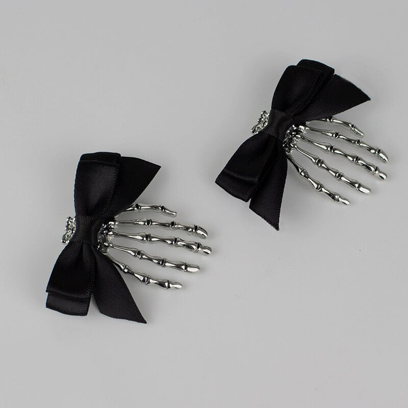 cutiekill-halloween-skull-black-bow-hair-pin-ah0046