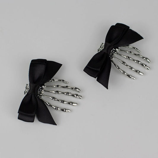 cutiekill-halloween-skull-black-bow-hair-pin-ah0046