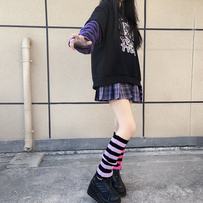 cutiekill-harajuku-girl-mix-stripes-loose-socks-leg-warmers-c0051