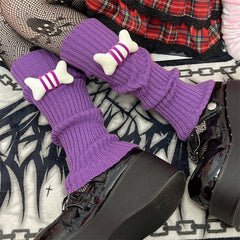 cutiekill-harajuku-y2k-bone-stripes-leg-warmers-c0229