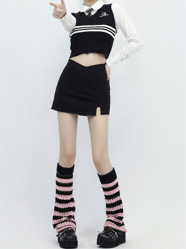 cutiekill-hollow-out-black-pink-y2k-leg-warmers-c0120