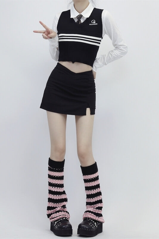 cutiekill-hollow-out-black-pink-y2k-leg-warmers-c0120
