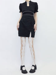 Hollow-out rose aesthetic tights