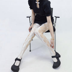 Hollow-out rose aesthetic tights
