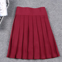 17 Colors smoothy elastic waist uniform skirt