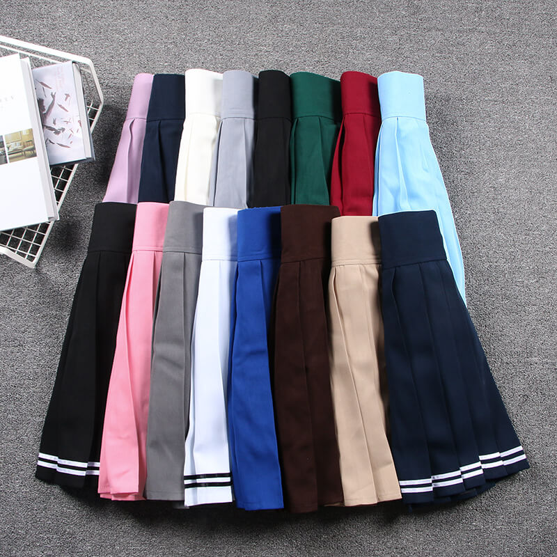cutiekill-jfashion-17-colors-smoothy-elastic-waist-uniform-skirt-c01356