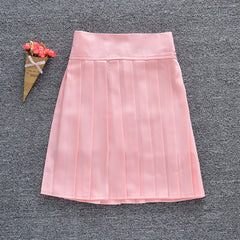 17 Colors smoothy elastic waist uniform skirt