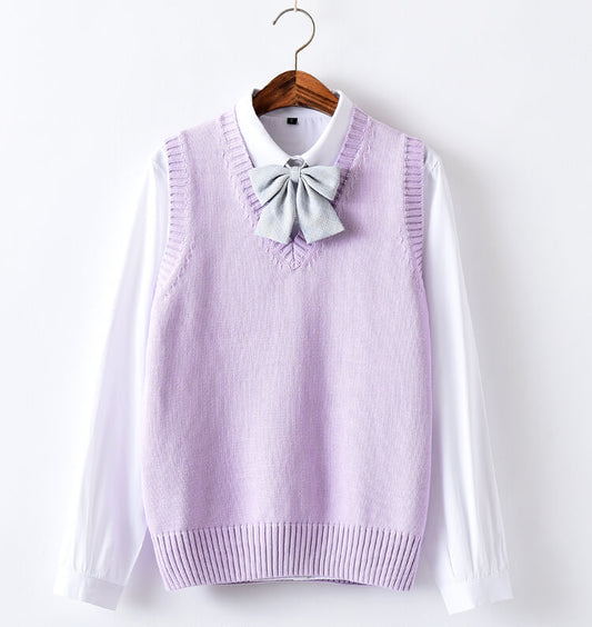 JK 12 colors uniform knit sweater vest