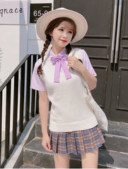 JK 12 colors uniform knit sweater vest