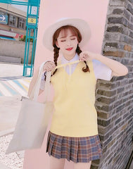 JK 12 colors uniform knit sweater vest