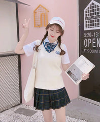 JK 12 colors uniform knit sweater vest