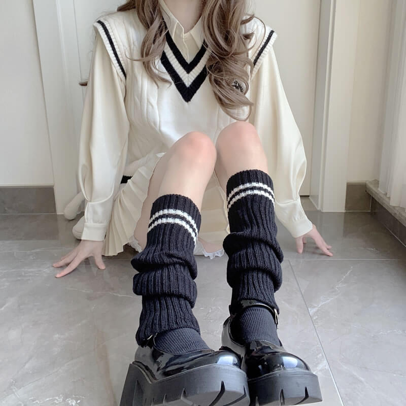 cutiekill-jk-girl-stripes-loose-socks-leg-warmers-c0050