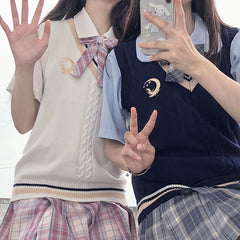 cutiekill-jk-uniform-moon-rabbit-knit-sweater-vest-c01176