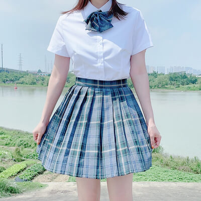 cutiekill-jk-vintage-blue-green-plaid-seifuku-uniform-skirt-c00615