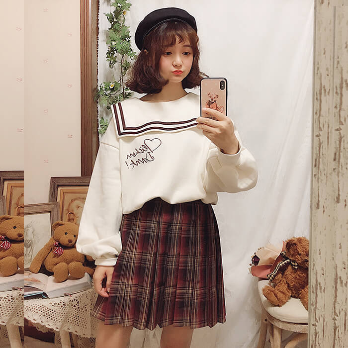 cutiekill-jk-vintage-brown-red-series-seifuku-uniform-skirt-c00615