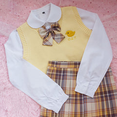 cutiekill-jk-yellow-chick-uniform-knit-sweater-vest-c01413