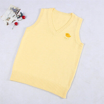 cutiekill-jk-yellow-chick-uniform-knit-sweater-vest-c01413