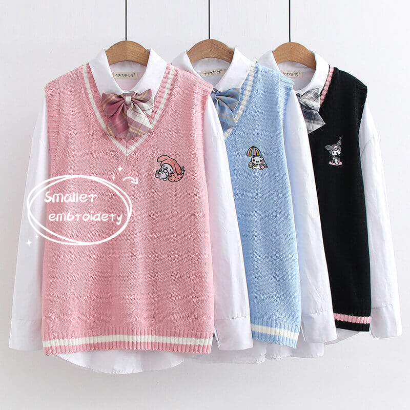 cutiekill-kawaii-girl-cinnamoroll-melody-kuromi-sweater-vest-c01081