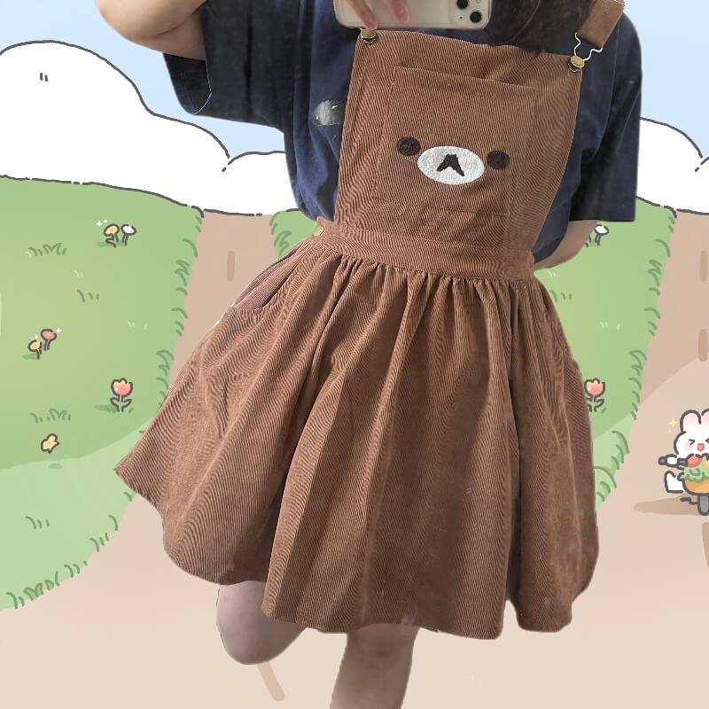 cutiekill-kawaii-rilakkuma-bear-suspender-dress-c00230