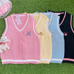 Pastel melody kuromi sweater vest