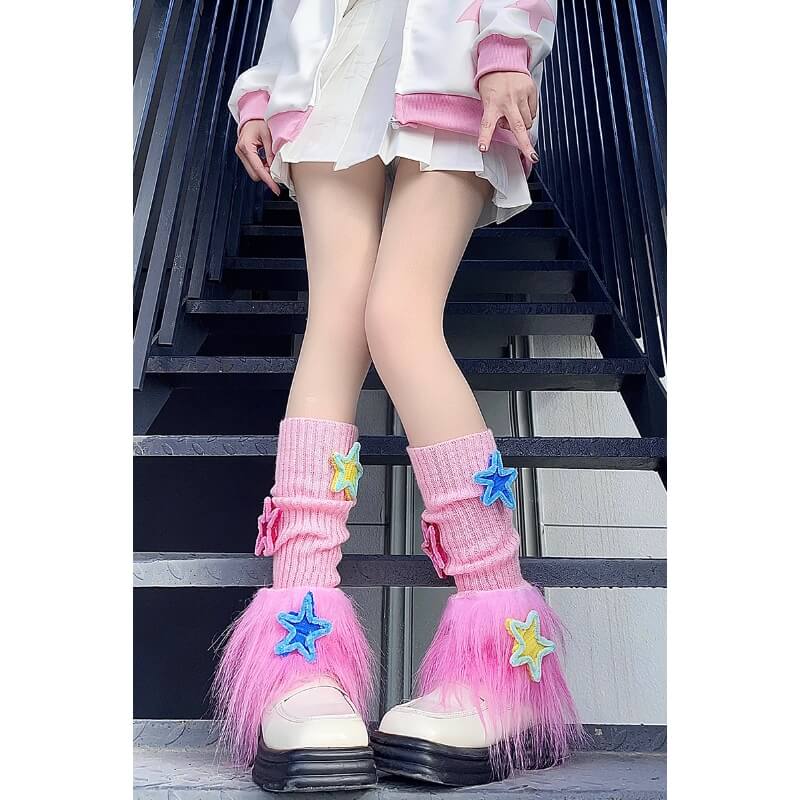 cutiekill-pink-candy-stars-y2k-leg-warmers-c0195