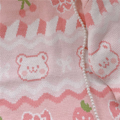 cutiekill-pink-strawberry-bow-bear-sweater-c8010