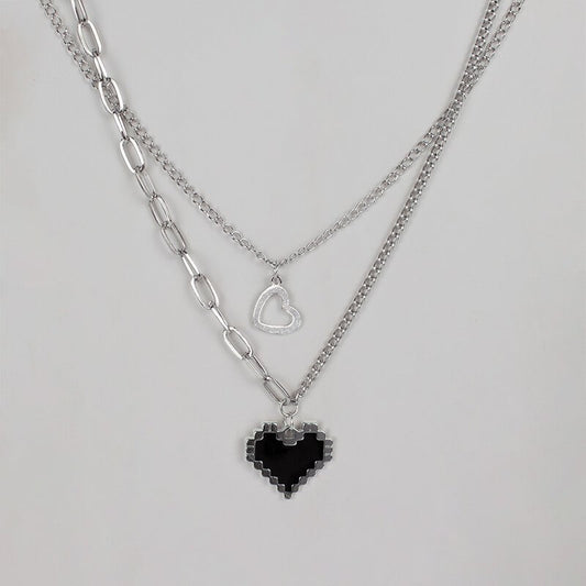 cutiekill-pixel-heart-double-chains-necklace-ah0043