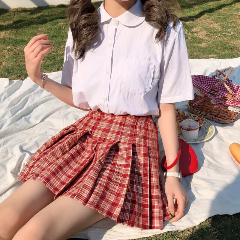 cutiekill-plus-size-chic-girl-red-cherry-plaid-a-line-pleated-skirt-c00543