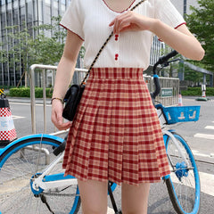 cutiekill-plus-size-chic-girl-red-cherry-plaid-a-line-pleated-skirt-c00543