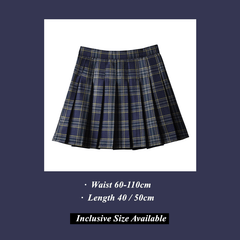 cutiekill-plus-size-classic-green-navy-plaid-a-line-skirt-c00361