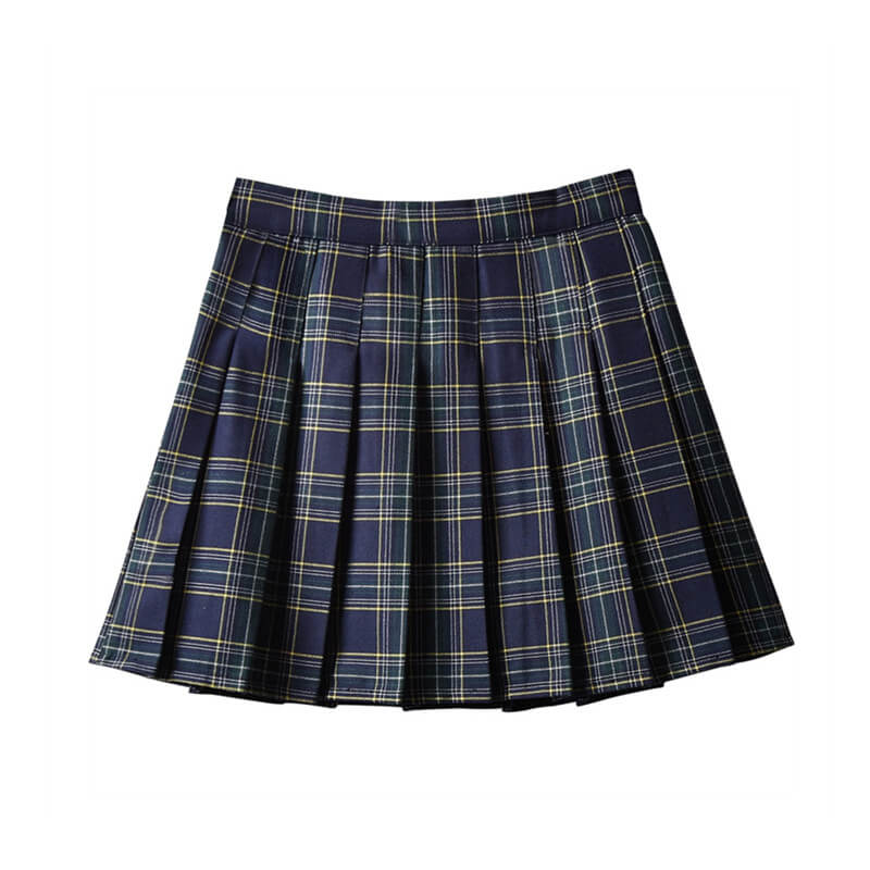 cutiekill-plus-size-classic-green-navy-plaid-a-line-skirt-c00361