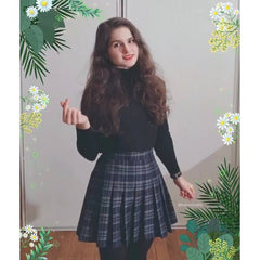 cutiekill-plus-size-classic-green-navy-plaid-a-line-skirt-c00361