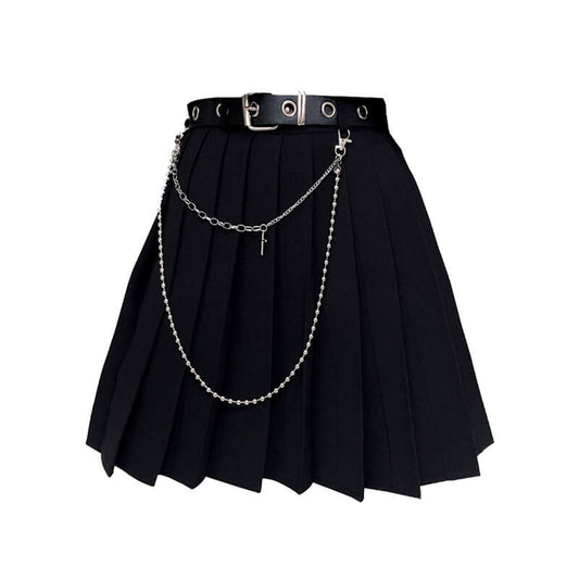 cutiekill-plus-size-gothic-punk-cross-belt-chain-a-line-pleated-skirt-c00625