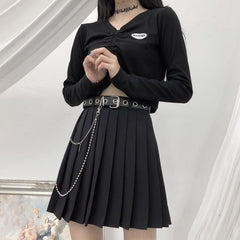 cutiekill-plus-size-gothic-punk-cross-belt-chain-a-line-pleated-skirt-c00625