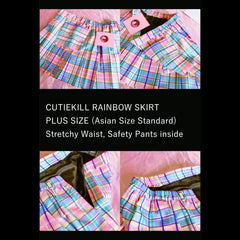 cutiekill-plus-size-harajuku-rainbow-candy-plaid-skirt-c00329