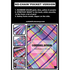 cutiekill-plus-size-harajuku-rainbow-candy-plaid-skirt-c00329