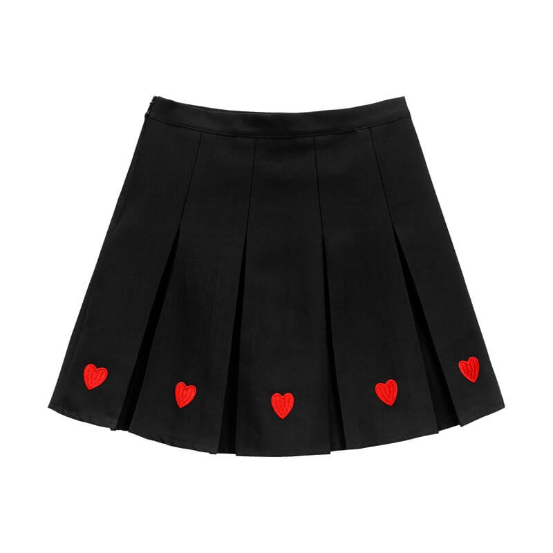 cutiekill-plus-size-kawaii-aesthetic-heart-embroidery-a-line-pleated-skirt-c01235