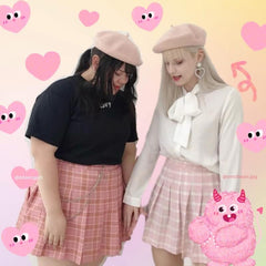 cutiekill-plus-size-kawaii-pink-plaid-a-line-tennis-skirt-c01217