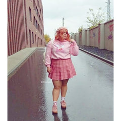 cutiekill-plus-size-kawaii-pink-plaid-a-line-tennis-skirt-c01217
