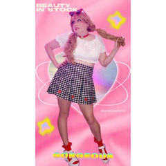 cutiekill-plus-size-lovely-heart-embroidery-a-line-plaid-skirt-c01552