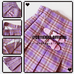 cutiekill-plus-size-romantic-pink-buckle-purple-plaid-a-line-skirt-c00214
