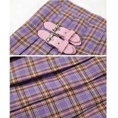 cutiekill-plus-size-romantic-pink-buckle-purple-plaid-a-line-skirt-c00214