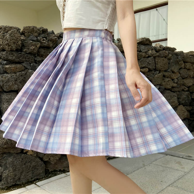 cutiekill-plus-size-soft-pink-blue-plaid-medium-a-line-pleated-skirt-c00683