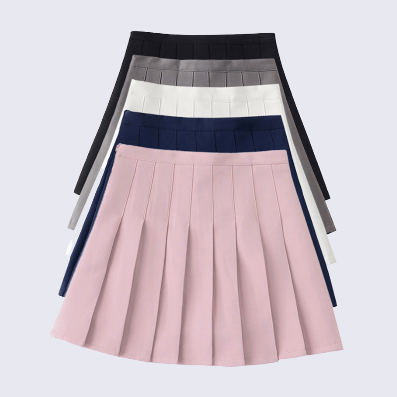 [Plus size] Soft pure color A-line skirt