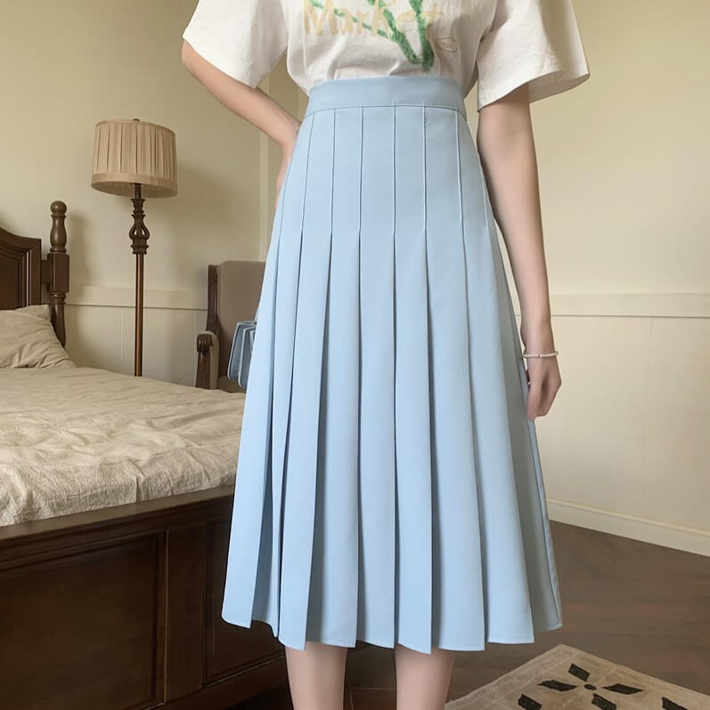 cutiekill-plus-size-summer-sweet-long-pleated-skirt-dm0002