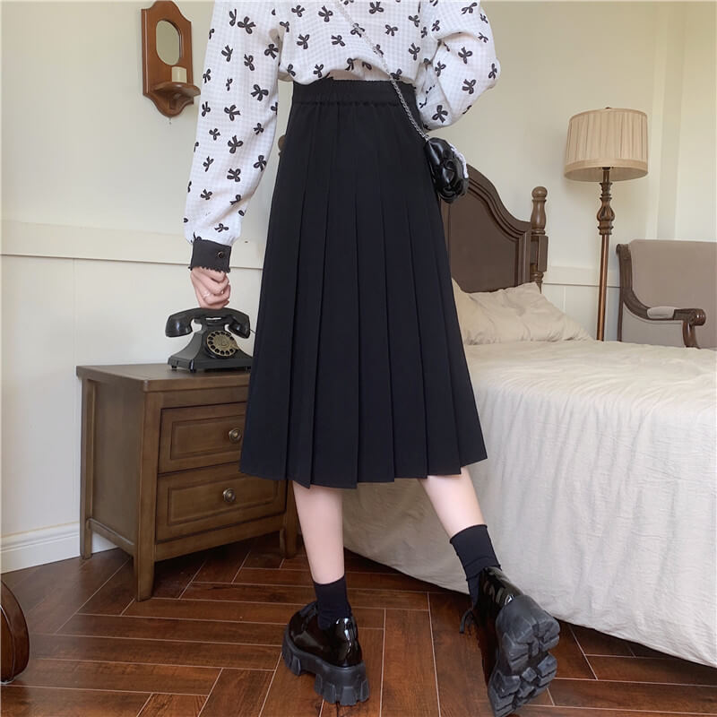 cutiekill-plus-size-summer-sweet-long-pleated-skirt-dm0002